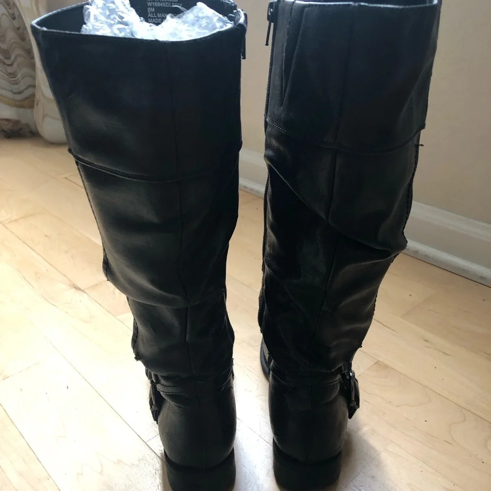 Others Follow Black Over-the-Knee Buckle Riding Boots
